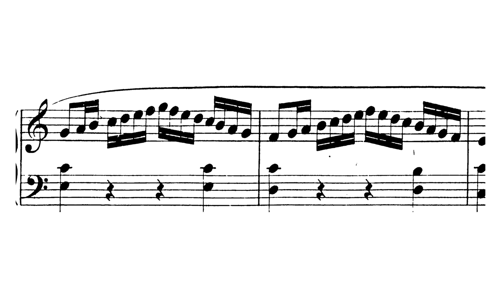 Mozart Sonata in C, K. 545, bars 6 to 7