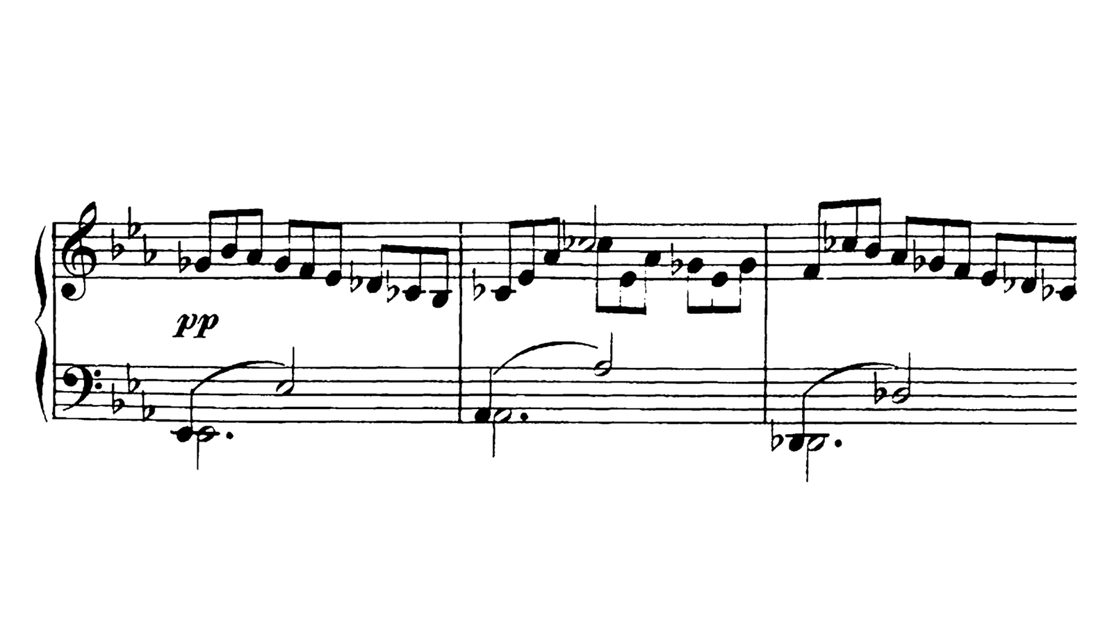 Schubert Impromptu Op. 90 No. 2, bars 25 to 27
