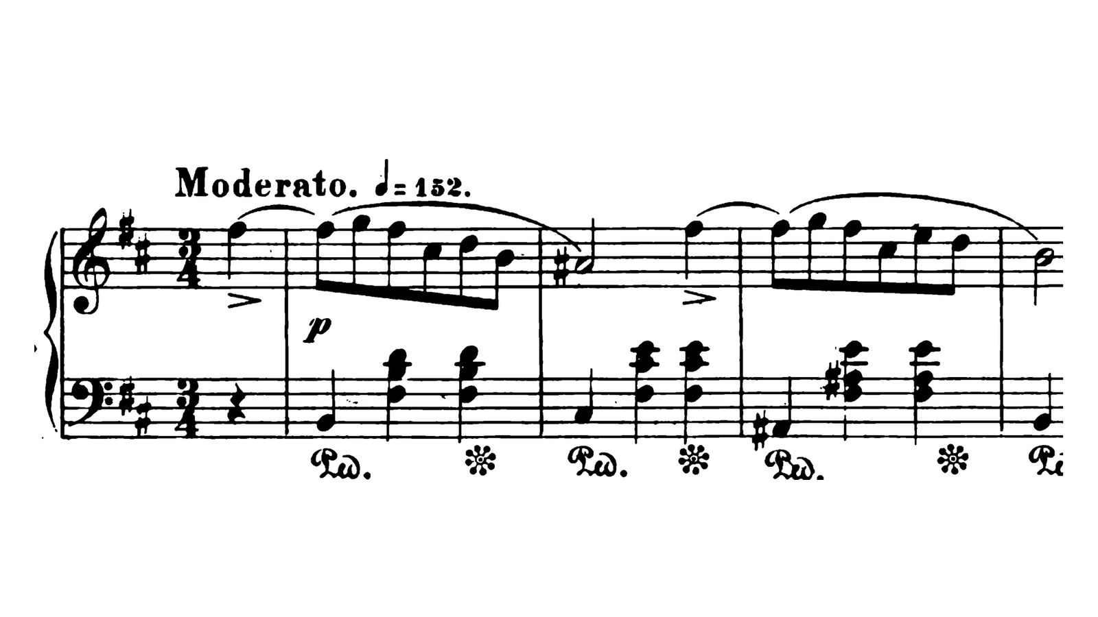Chopin Waltz in B minor Op. 69 No. 2, bars 1 to 3