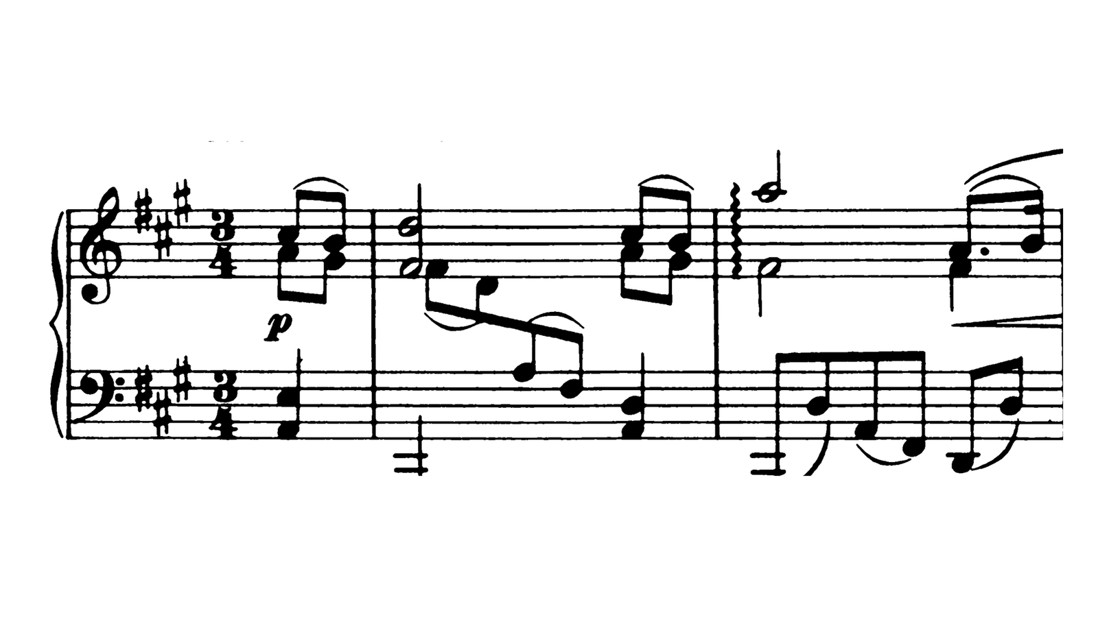 Brahms Intermezzo Op. 118 No. 2, bars 1 to 3