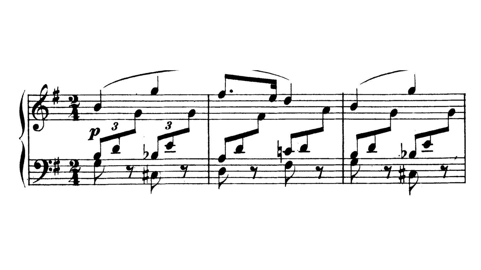 Schumann Kinderszenen Op. 15 No. 1, bars 1 to 2